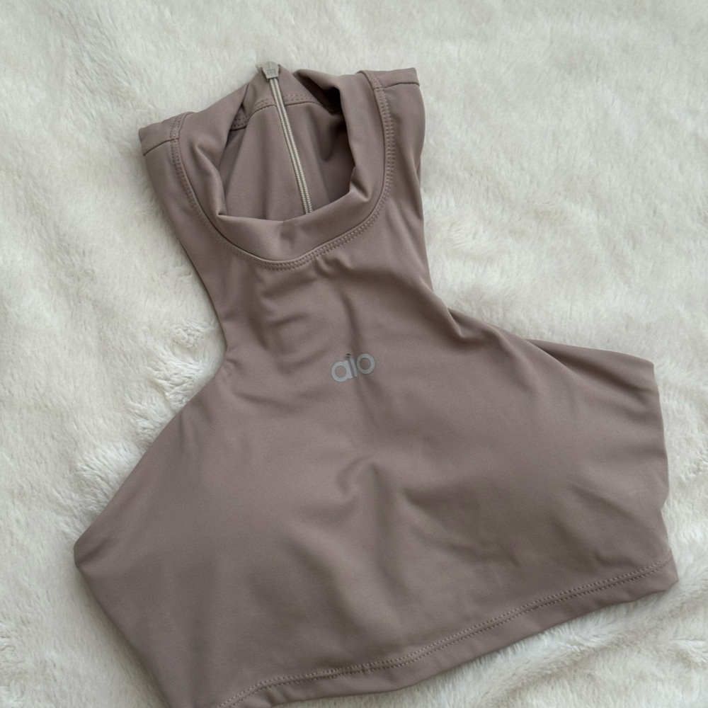 Alo Yoga High Neck Sleeveless Top in Mauve